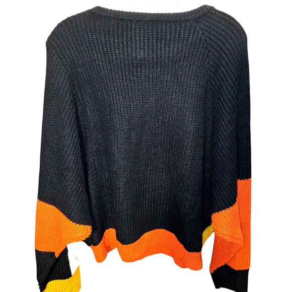 Love by Desing XL Orange Color Blocked Women's Sweater Misses 16 18 Extra Large - Picture 4 of 5